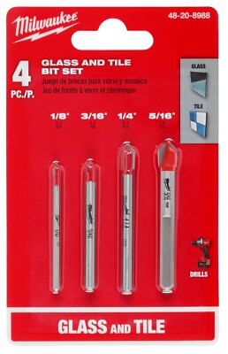 Milwaukee 48-20-8988 4PC Glass and Tile Bit Set