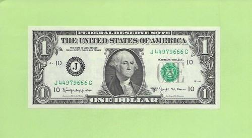 1963B ..UNCIRC $1  J 4497 9666 C  .... 1963B  $1  J-C    BARR NOTE        FRN - Picture 1 of 2