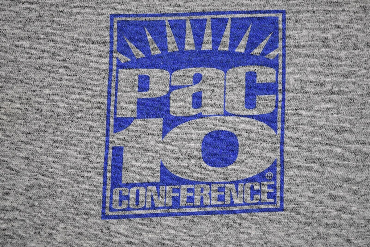 Vintage T-Shirt Pac 10 Conference Size XL 80s 90 Gray Gear