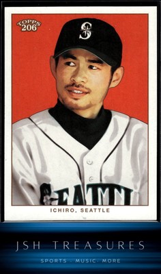 2002 Topps 206 #256c Ichiro Suzuki white jersey portrait, red 