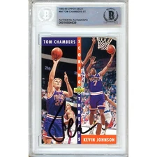 Tom Chambers Signed 1992-93 Upper Deck #64 Card AUTO Beckett BAS Slabbed Suns