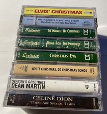 Cassette Lot 8 Great Christmas Tapes New Sealed Celine, Bing, Dean, Elvis More.