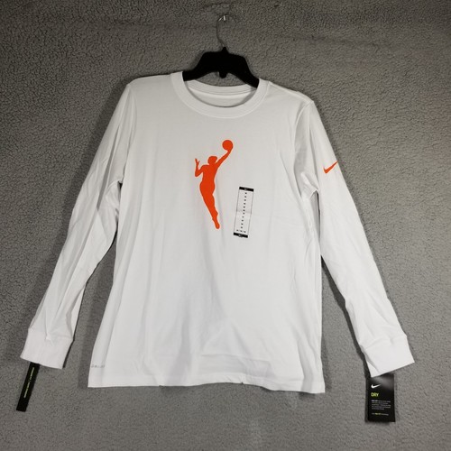 Nike T-Shirt Woman Medium WNBA Logowoman White Long Sleeve