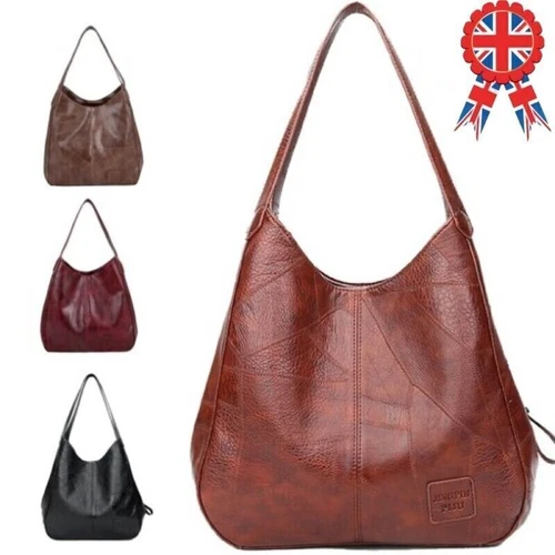 New Women Designer Leather Shoulder Bag Large Capacity Ladies Handbag Hobo Tote - Picture 5 of 24