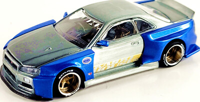 街道ハウス Nissan Skyline GT-RR34 Kaido チェイス CHASE ！Kaido House x Mini GT 1:64 Nissan GT-R (R34