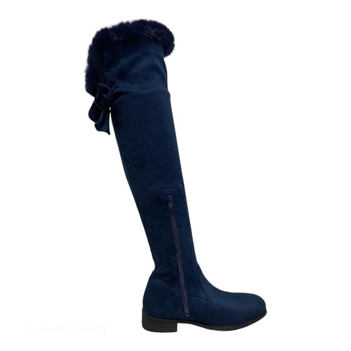 Overknee-Damenstiefel Overknee Reißverschluss Fell Blockabsatz Größe - Bild 8 von 19