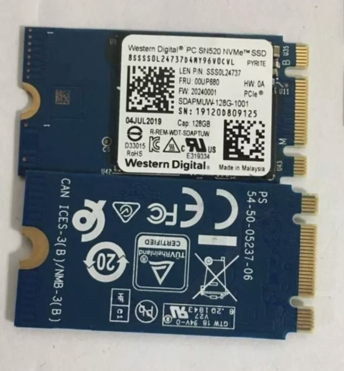Western Digital SN520 NVMe 128GB M.2 2242 SSD PCIe3x2 For Lenovo