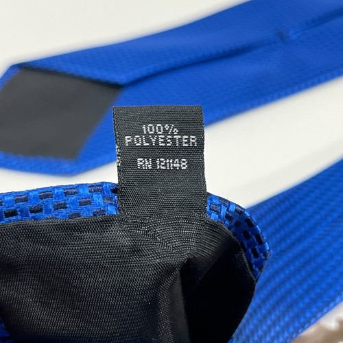 Jones New York Men's Neck Tie - Blue Woven Pattern Classic Width - Picture 7 of 8