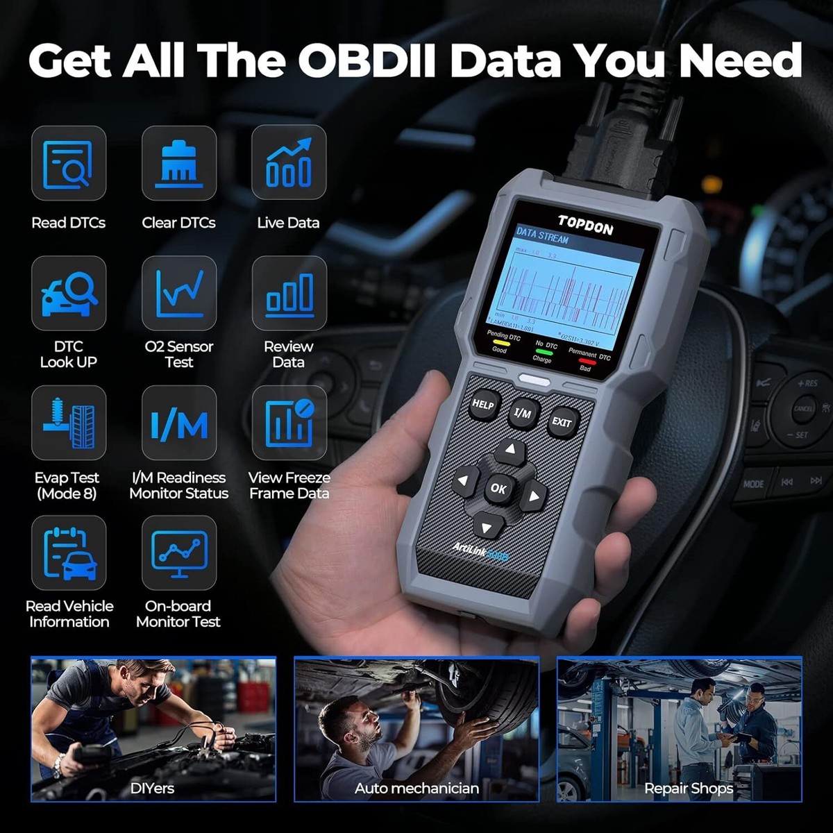 TOPDON USA TD52110075 ArtiLink 500B OBDII Scan Tool for sale