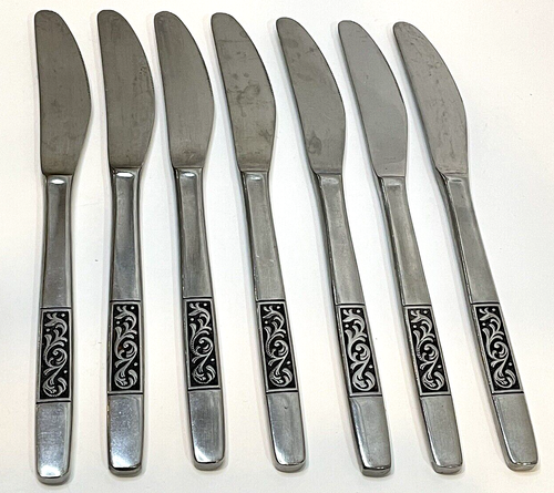 Vintage Salem ELEGANCE Stainless Steel Dinner Knife Set of 7 - Picture 3 of 14