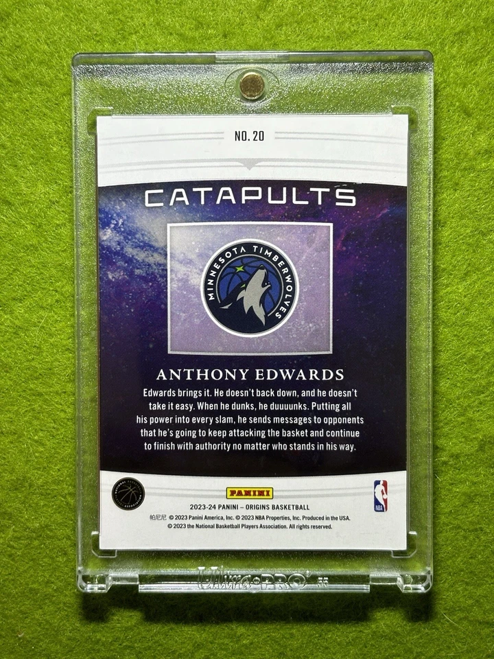 Anthony Edwards SILVER PRIZM HOLO SP CARD 2023 Panini Origins CATAPULTS T Wolves - Image 2 of 4