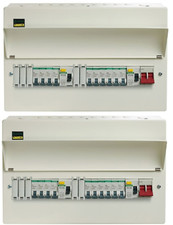 Crabtree Loadstar 15 Way Dual RCD Consumer Unit 100A Main Switch LSDR15BUB10