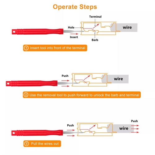 21Pcs Terminal Removal Tool Kit Electrical Wire Connector Pin Release Extractor - Foto 6 di 9