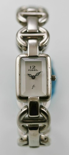 Fossil F2 Watch Womens Stainless Steel Silver Water Resist Battery White Quartz - 第 1/3 張圖片