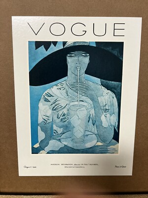 Vintage Vogue Magazine Cover Deco Woman August 1, 1926 Deco