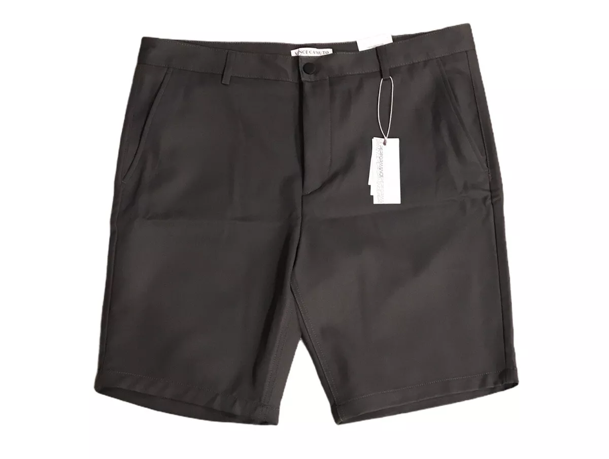 New Vince Camuto Mens Performance Shorts Medium Gray Solid
