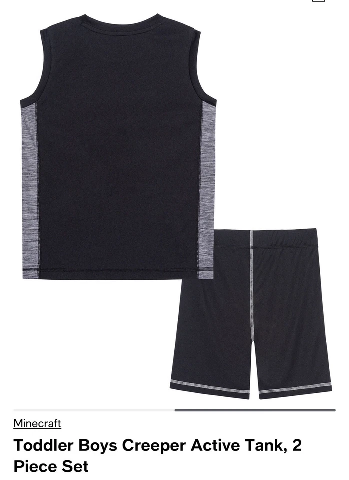 Minecraft Toddler Boys Creeper  Active Tank (Size2) , 2 pcs - Image 3 of 3