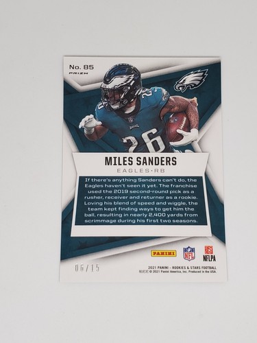 2021 Panini Rookies & Stars Miles Sanders GOLD Pulsar Prizm #/15! Cowboys RB!! - Picture 12 of 12