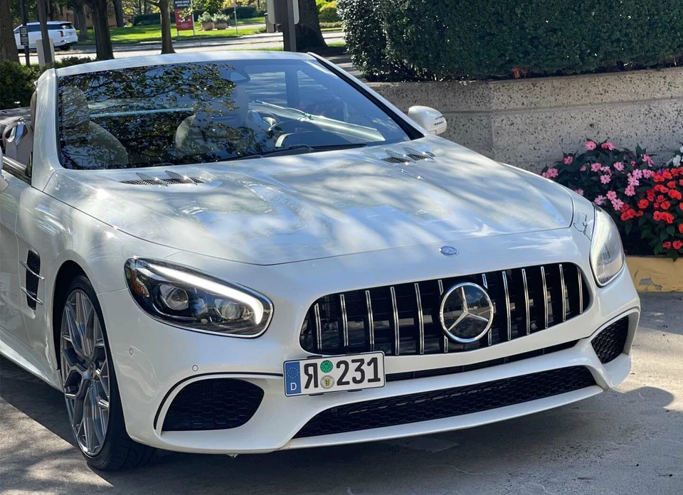 Se adapta a R231 SL550 SL450 GT GTR parrilla negro-cromo 2017 2018 2019 2020 parachoques nuevo Foto 2 de 4