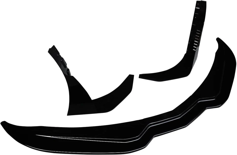 Divisor de labios delantero + winglets laterales para Corvette C7 Z06 etapa 3 negro brillante 2014-19 Foto 3 de 4