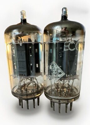NOS Match Pair Telefunken ECC83 12ax7 Holy Grails Long Rib Plates Ring Getters