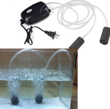 2 Air Bubble Disk Stone Aerator Aquarium Fish Tank Pond Pump And silicone tube