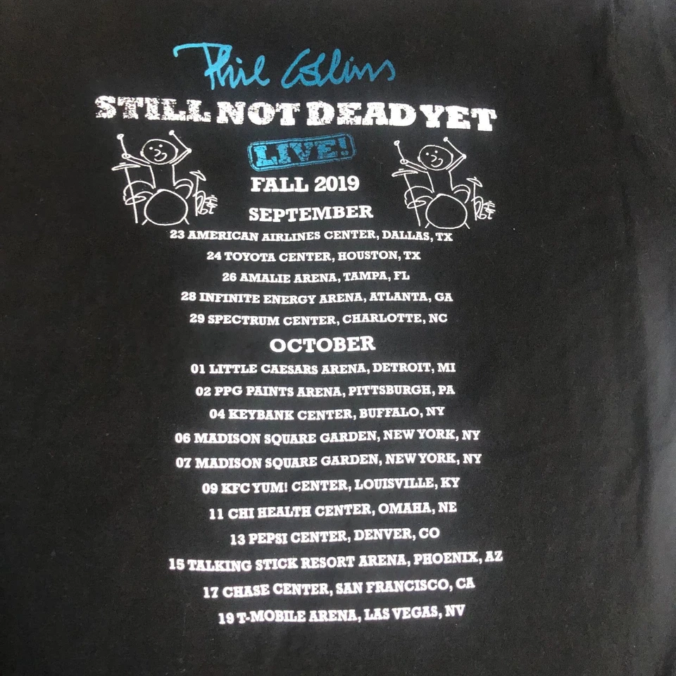 Camiseta de concierto Phil Collins Not Dead Yet Live Fall Tour 2019 talla L Foto 4 de 4