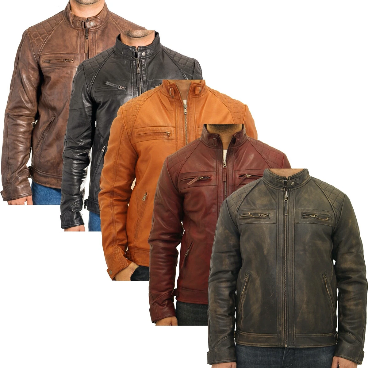 Mandarin collar leather best sale jacket
