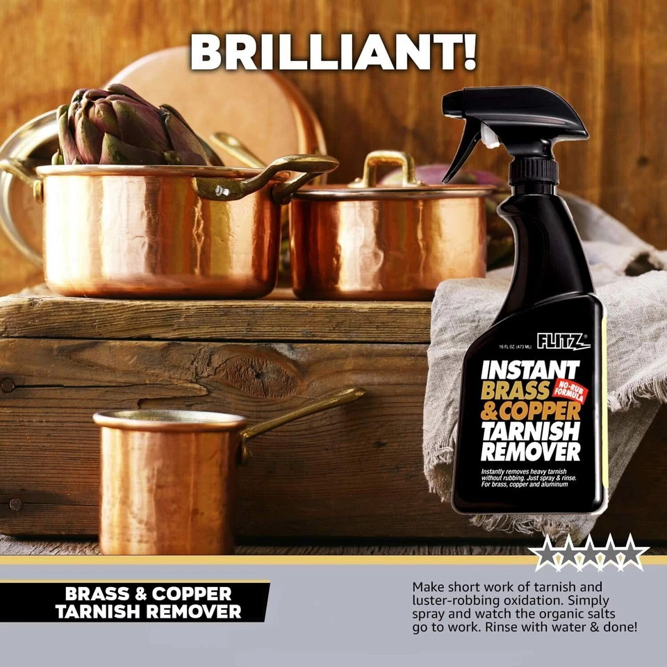 FLITZ Brass & Copper Tarnish Remover 16oz/473ml Trigger Spray Bottle (SEE VIDEO) - Image 4 of 4
