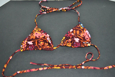 NWOT LA DOUBLEJ Floral Print Triangle Bikini Top Selva Women's Size XS $185