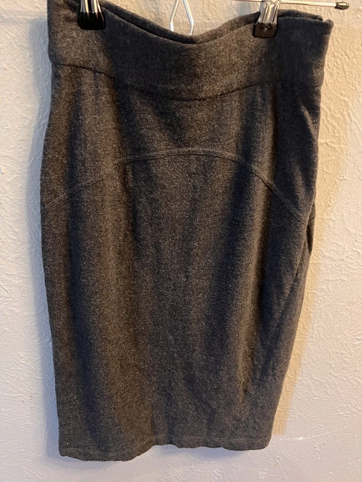 DVF Diane Von Furstenburg Gris Lana Bodycon 'Elástico' Falda Lápiz Talla 0