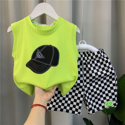 Cotton Summer Casual Outing Clothes Top Shorts 2PCS for Children's 2-10 years