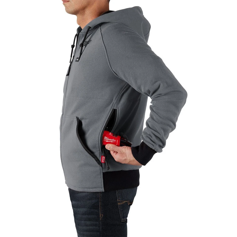 Milwaukee Chaqueta Térmica Sudadera con Capucha Kit Gris con Batería y Cargador 306G-21XL Talla: XL Foto 4 de 4