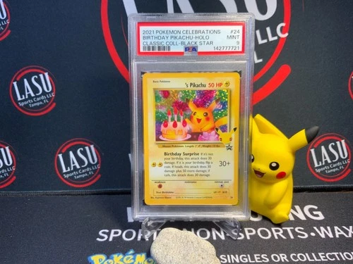 2021 Pokemon Celebrations Classic Black Star #24 Birthday Pikachu Holo PSA 9
