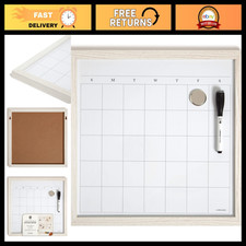 Rustic Monthly Dry Erase Board with White Frame, 14  x 14  , Office Organizer, Wa