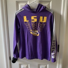 LSU Tigers Logo Colosseum Youth Kids Purple/Yellow Hoodie Size Large 16-18