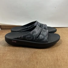 OOFOS OOahh Slide Women Size 8 Black Lightweight Recovery Sandals