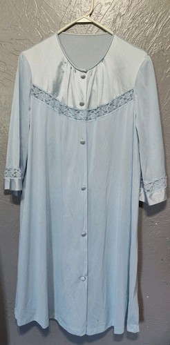 Vintage Vanity Fair Size 34 S Royal Light Blue Nylon Gown & Robe Peignoir Set - Picture 16 of 23