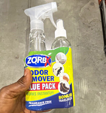ZorbX Fabric Odor Remover Spray Fragrance Free Value Pack Bonus Travel Size 2