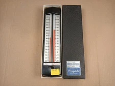 Vintage Airguide No. 404 Indoor/Outdoor Thermometer Black Plastic USA Preowned