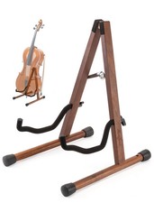 A-Shape Cello Stand with Bow Holder, Stable  Secure, Walnut Wood Floor Stand...