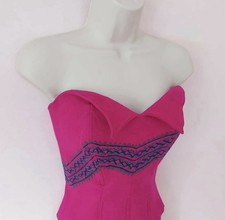 Pin Up Style 1950 s True Vintage Bustier Deep Pink Extremely Rare