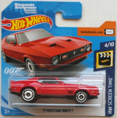 Hot Wheels 1971 Ford Mustang Mach 1 rot James Bond 007 HW Screen Time Neu/OVP 71 - Bild 1 von 4