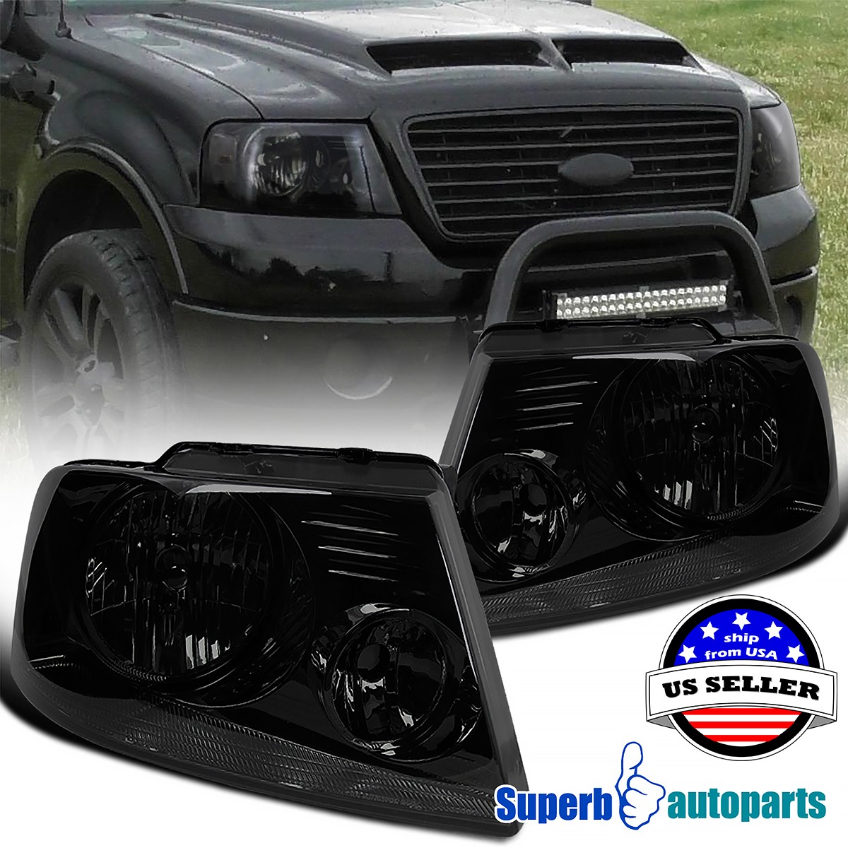 とご Ford用ヘッドライト F-150 2004-2008用 リンカーンマークLT 2006