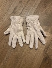 Genuine Women’s 100% Cream Leather Gloves in Large