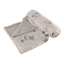 Disney Character Fuzzy Double Sided Mink and Sherpa Baby Blanket, Ultra-Soft...