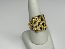 10k Solid Yellow Gold Nugget Style Ring 20.5m...