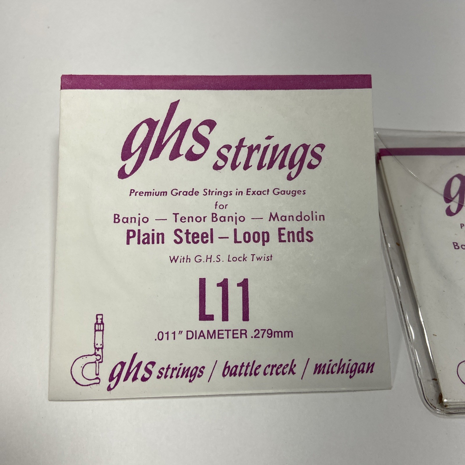 GHS Banjo Mandolin Strings L11 .011 .279mm Loop End Pack Of 7