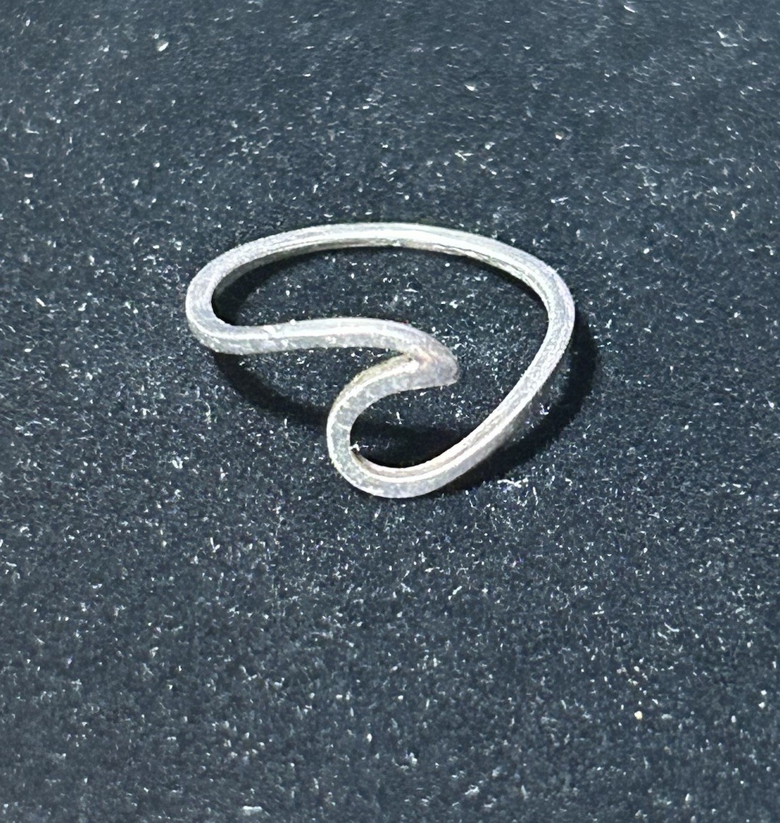 Solid Sterling Silver Wave Ring Size 6 - image 1