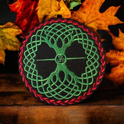 Celtic Tree of Life Embroidered Patch - 3.79'' Diameter - A Symbol of Connection